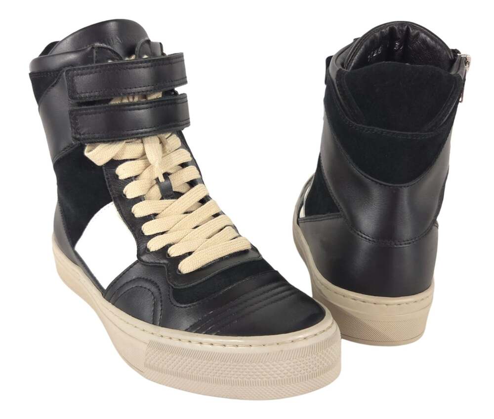 Costume National High Top Sneakers US 9 EU 39 Womens Black White Zip $495